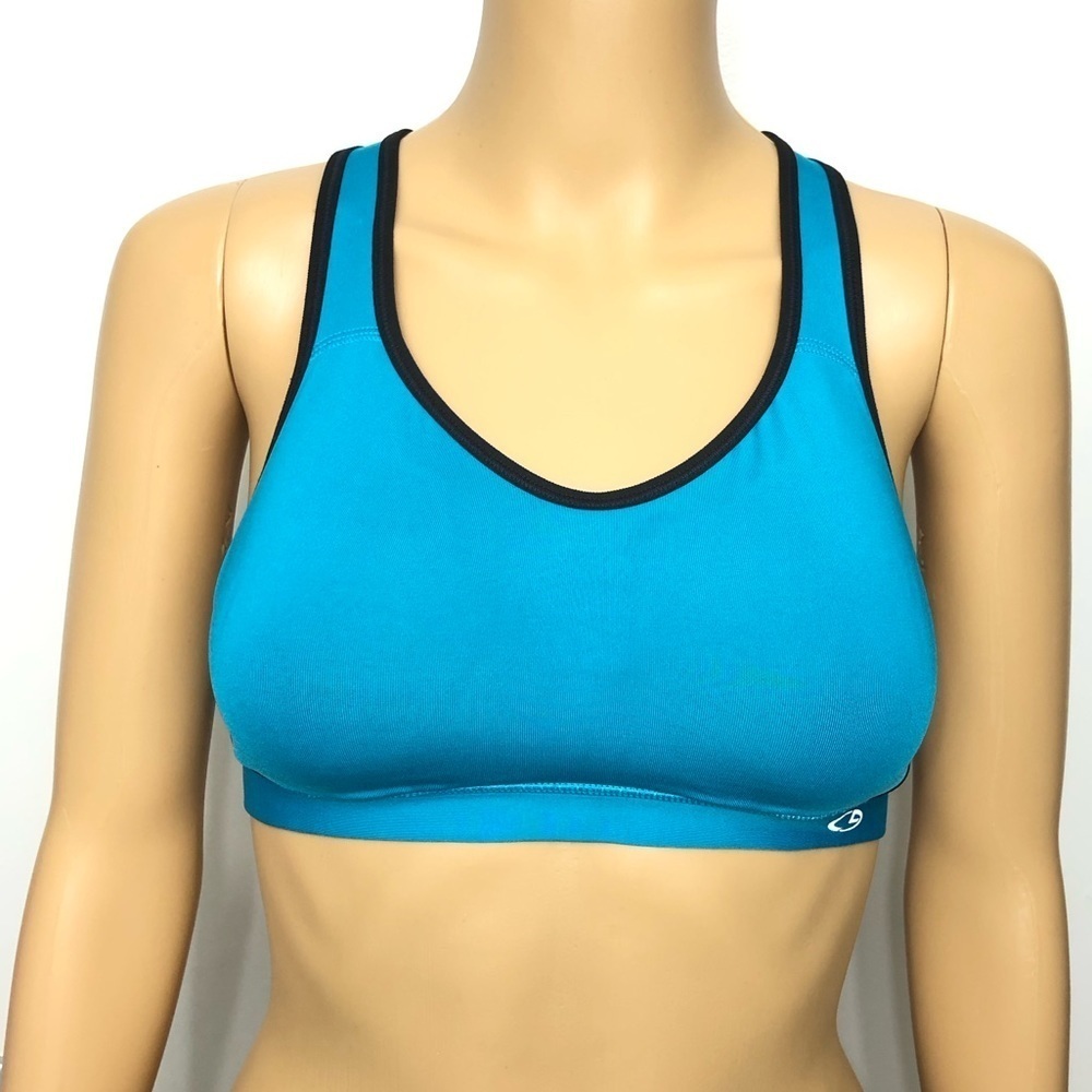 Champion C9 Power Smooth Teal Medium Support Sports Bra Training Top Size S